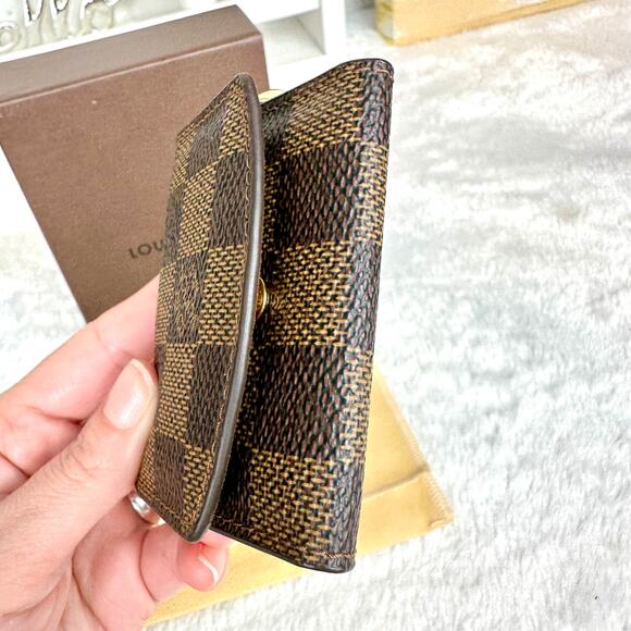 Louis Vuitton Damier Ebene Key holder Fob holder keychain or cufflinks case NICE - Picture 10 of 16